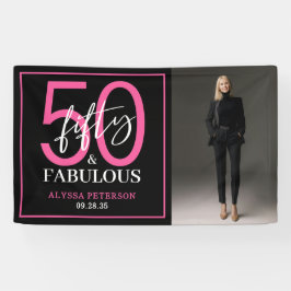 Fünfzig & Fantastisch Schwarze Schrift 50. Geburts Banner