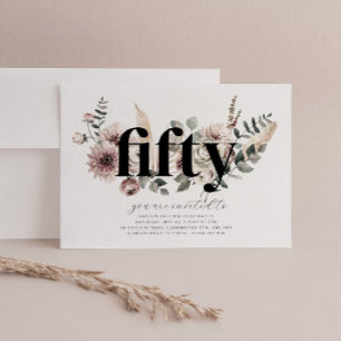 Fünfzig Florals - 50. Geburtstagsfeier Einladung