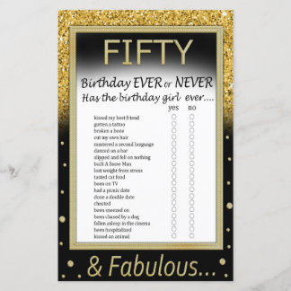 Fünfzig Geburtstage je oder nie Spiel