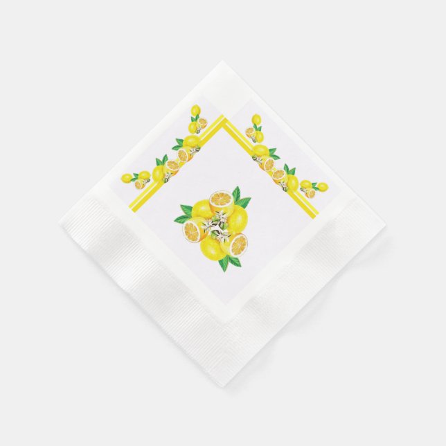 Fünfzig geprägte PapierNapkins mit Lemon-Design Serviette (Ecke)