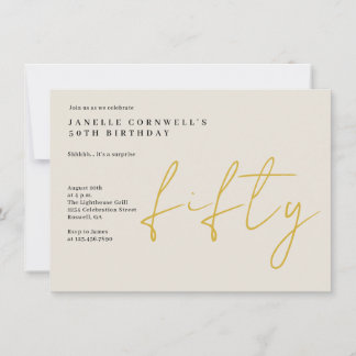 fünfzig | Goldene 50. Geburtstagsparty Einladung