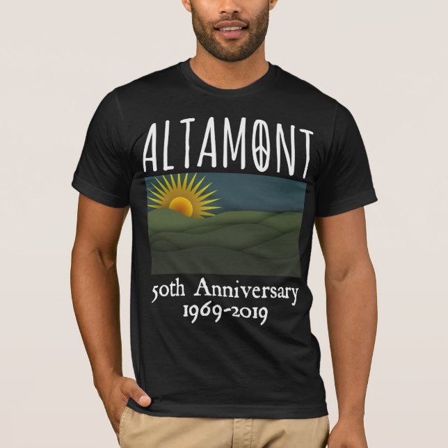 Fünfzig Jahre Altamont Speedway Free Konzert 1969 T-Shirt (Vorderseite)