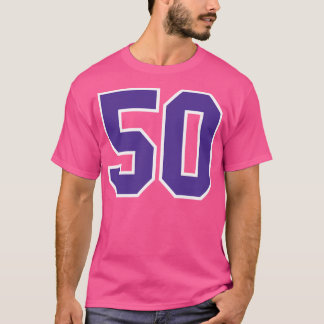 Fünfzig Lila Jersey Number Sports 50 T-Shirt