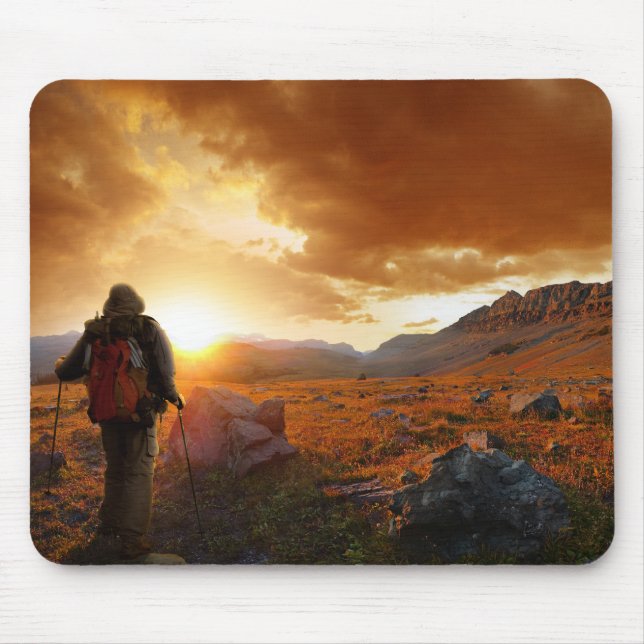 Fünfzig Mountain Sunset - Glacier Nationalpark Mousepad (Vorne)