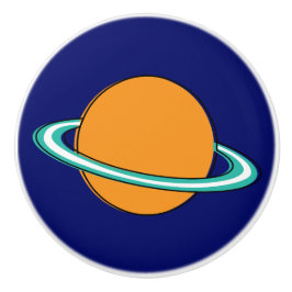 Fünfzig - orangefarbener Planet Keramikknauf