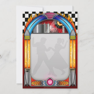 Fünfzig Party Einladungen, 50er Rock'n'Roll Mitteilungskarte