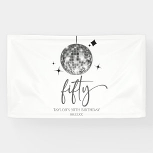 Fünfzig Silberner Disco Ball 50. Geburtstagsfeier Banner