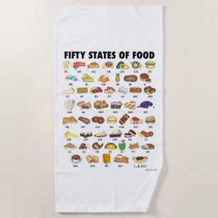 Fünfzig Staaten Food USA Iconic Illustration Art Strandtuch