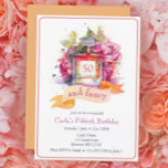 Fünfzig und Extravagante Fun Womens Geburtstag Einladung<br><div class="desc">Ein fabelhaftes Aquarellparfüm und Blumendesign machen diesen 50. Geburtstag zum Vergnügen und extravagant für sie!</div>