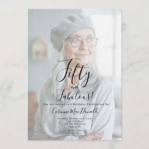 Fünfzig und Fabelhaft Foto 50. Geburtstagsfeier Einladung