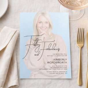 Fünfzig und Fabelhaft Foto 50. Geburtstagsfeier Einladung