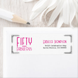 Fünfzig und Fabelhaft Hot Pink Art Deco 50. Geburt
