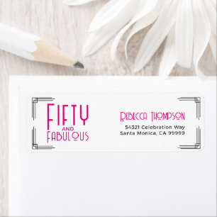 Fünfzig und Fabelhaft Hot Pink Art Deco 50. Geburt