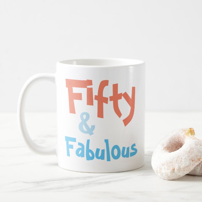 Fünfzig und fabelhafte Geburtstags-Tasse Tasse (Mit Donut)