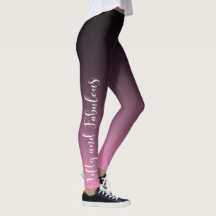 Fünfzig und fabelhaftes Weiß auf rosa u. schwarzem Leggings