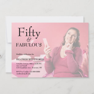 Fünfzig und Fantastisch 50. Geburtstags-Foto-Einla Einladung