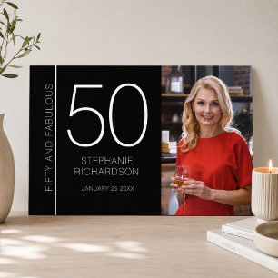 Fünfzig und Fantastisch 50. Geburtstagsfotoplakat Poster