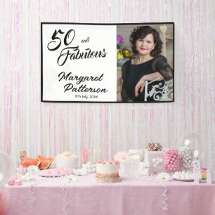 Fünfzig und Fantastisch Fette Foto 50. Geburtstags Banner