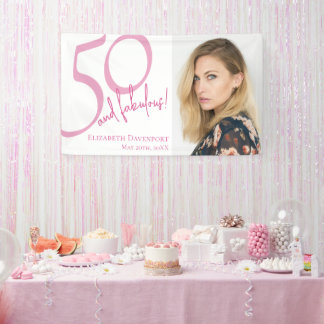 Fünfzig und Fantastisch Fette Foto 50. Geburtstags Banner