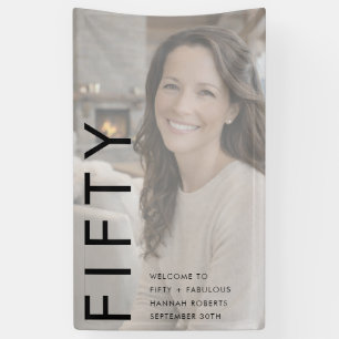 Fünfzig und Fantastisch Fette Foto 50. Geburtstags Banner
