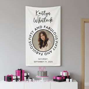 Fünfzig und Fantastisch Fette Foto 50. Geburtstags Banner