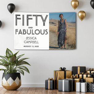 Fünfzig und Fantastisch Fette Foto 50. Geburtstags Banner