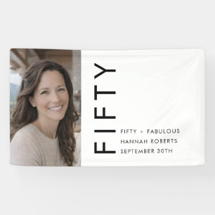 Fünfzig und Fantastisch Fette Foto 50. Geburtstags Banner