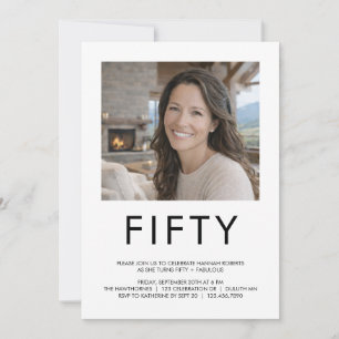 Fünfzig und Fantastisch Foto 50. Geburtstagsfeier Einladung