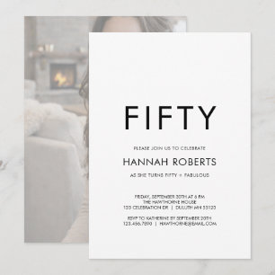 Fünfzig und Fantastisch Foto 50. Geburtstagsfeier Einladung