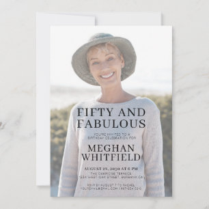 Fünfzig und Fantastisch Foto 50. Geburtstagsfeier Einladung