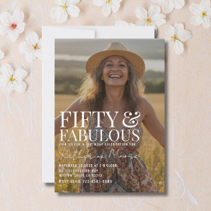 Fünfzig und Fantastisch Foto 50. Geburtstagsfeier Einladung