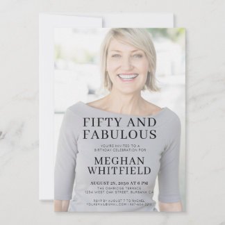 Fünfzig und Fantastisch Foto 50. Geburtstagsfeier Einladung