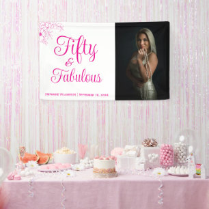 Fünfzig und Fantastisch Foto Name Datum Geburtstag Banner
