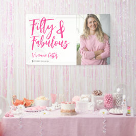 Fünfzig und Fantastisch Foto Rosa 50. Geburtstagsf Banner