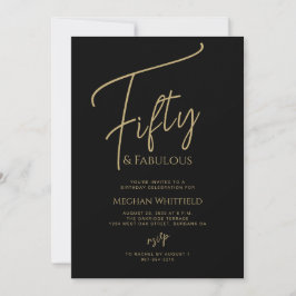 Fünfzig und Fantastisch Gold Schrift 50. Geburtsta Einladung