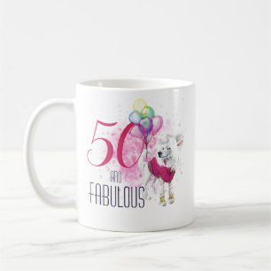Fünfzig und Fantastisch Hund mit Ballons Kaffeetasse