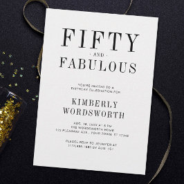 Fünfzig und fantastisch Minimal 50. Geburtstagsfei Einladung