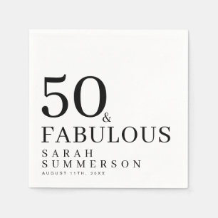 Fünfzig und Fantastisch Name Datum 50. Geburtstags Serviette