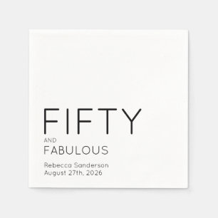 Fünfzig und Fantastisch Name Datum 50. Geburtstags Serviette