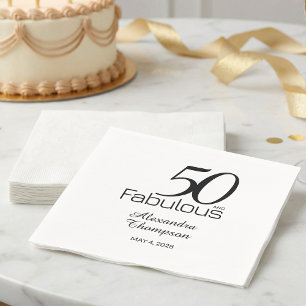 Fünfzig und Fantastisch Name Datum 50. Geburtstags Serviette