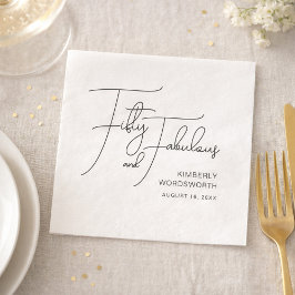 Fünfzig und Fantastisch Name Datum 50. Geburtstags Serviette