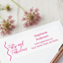 Fünfzig und Fantastisch Pink Schrift