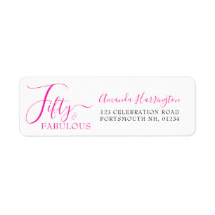 Fünfzig und Fantastisch Pink Schriftzug 50. Geburt
