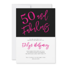 Fünfzig und Fantastisch Pink Schwarze 50. Geburtst