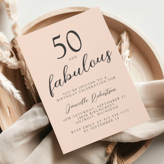 Fünfzig und Fantastisch Rosarote 50. Geburtstagsfe Einladung