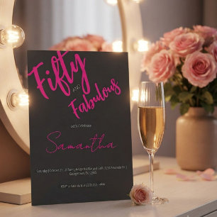 Fünfzig und Fantastisch Schwarzes Skript 50. Gebur Einladung