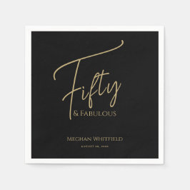 Fünfzig und Fantastisch Skript Name Datum 50. Gebu Serviette