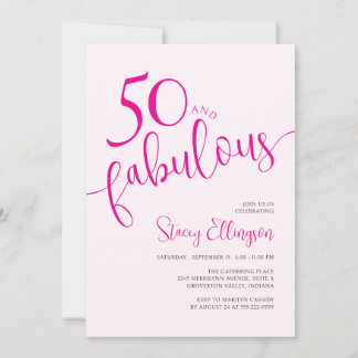Fünfzig und Fantastisch Skript Rosa 50. Geburtstag Einladung