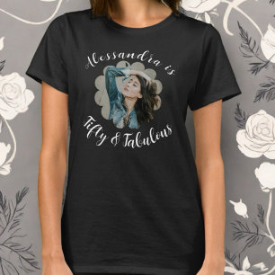 Fünfzig und fantastische Foto-Monogramm-Kalligrafi T-Shirt