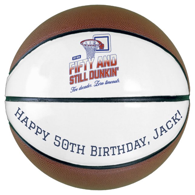 Fünfzig und immer noch Dunkin’ Custom 50. Geburtst Basketball (Vorderseite)